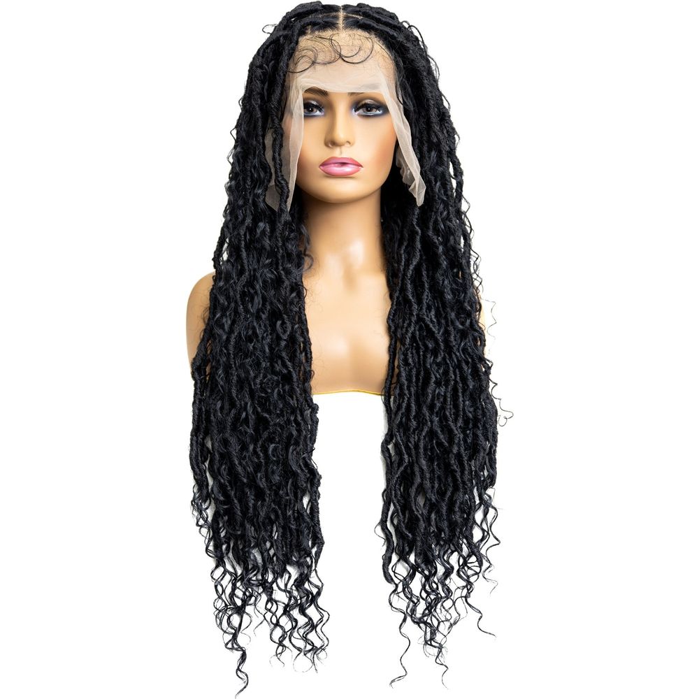 B & B Knotless Synthetic Full Lace Braided Wig - Boho Loc 32" - Beauty Exchange Beauty Supply