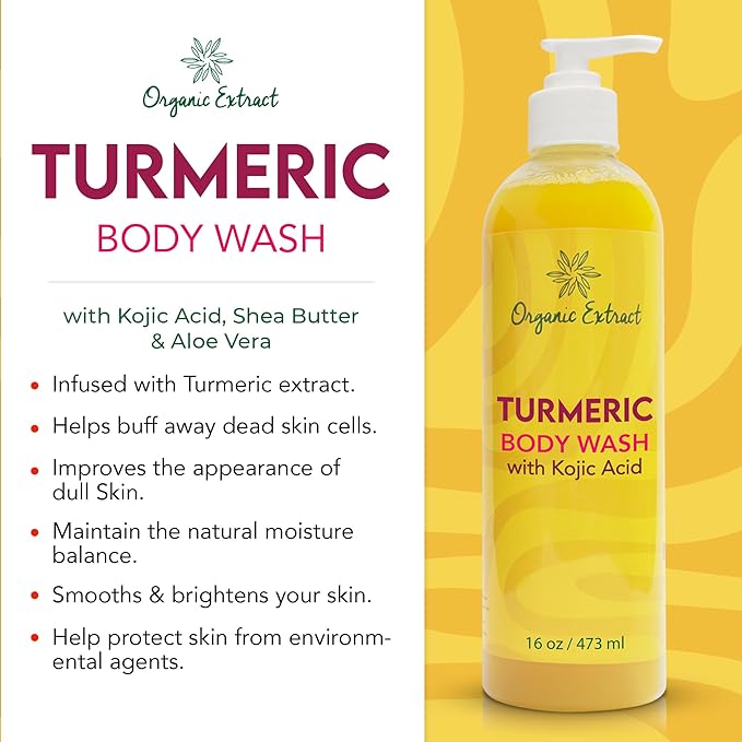 Mitchell Brands Organic Extract Kojic Acid Turmeric Body Wash 16oz/473ml - Beauty Exchange Beauty Supply