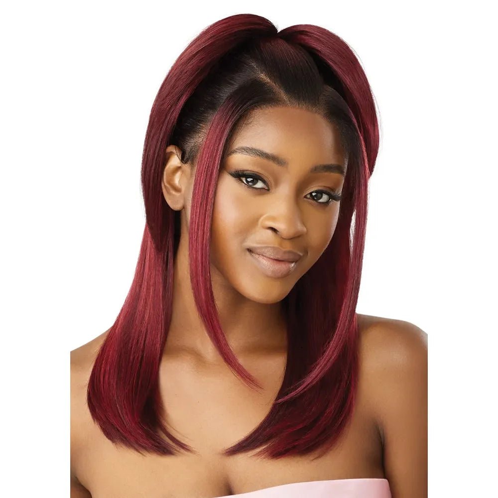 Outre Airtied 100% Fully Hand - Tied Human Hair Blend HD Lace Wig - Sleek Yaki 20" - Beauty Exchange Beauty Supply