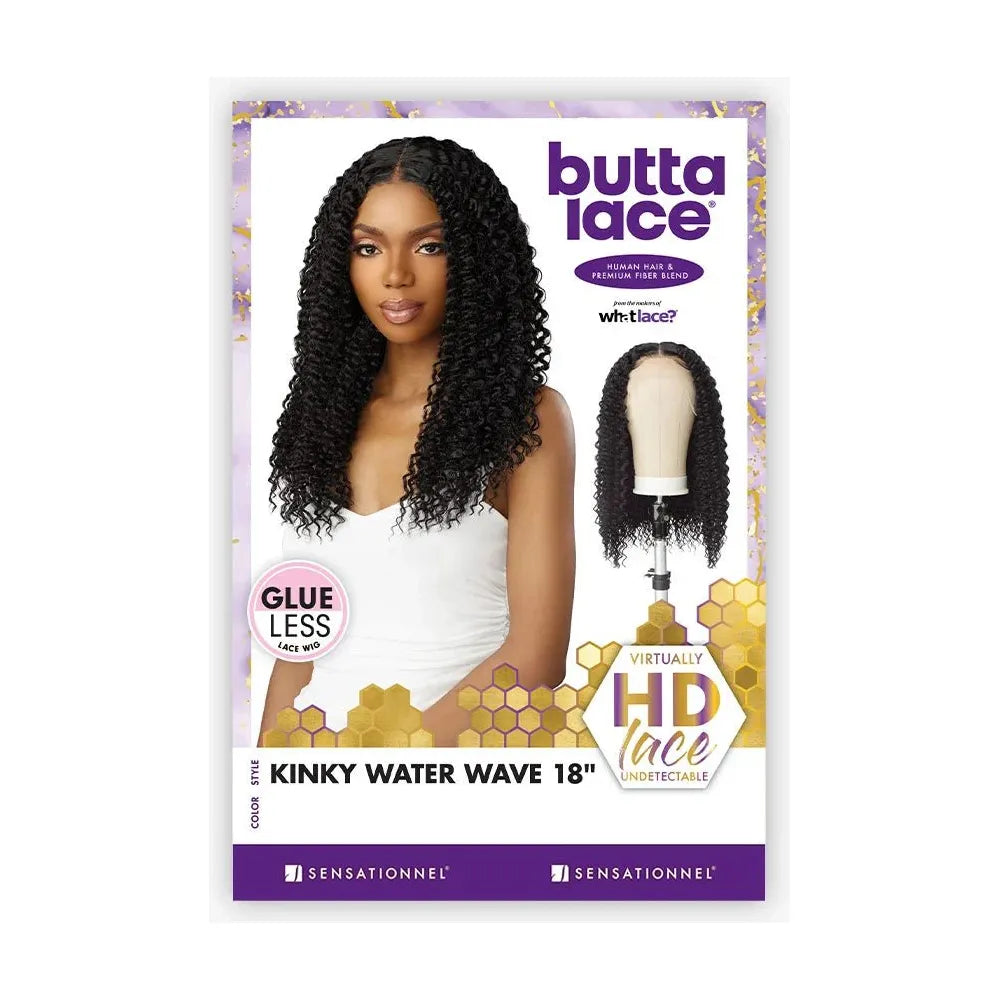 Sensationnel Butta Lace Human Hair Blend HD Lace Front Wig - Kinky Water Wave 18" - Beauty Exchange Beauty Supply