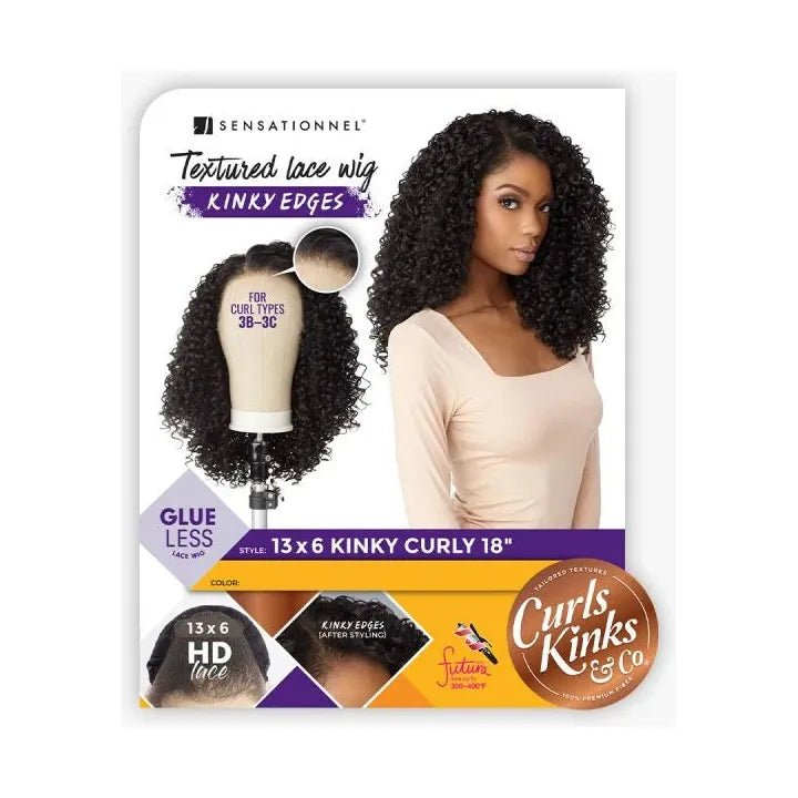 Sensationnel Curls Kinks & Co Kinky Edges 13x6 Synthetic HD Lace Front Wig - Kinky Curly 18" - Beauty Exchange Beauty Supply