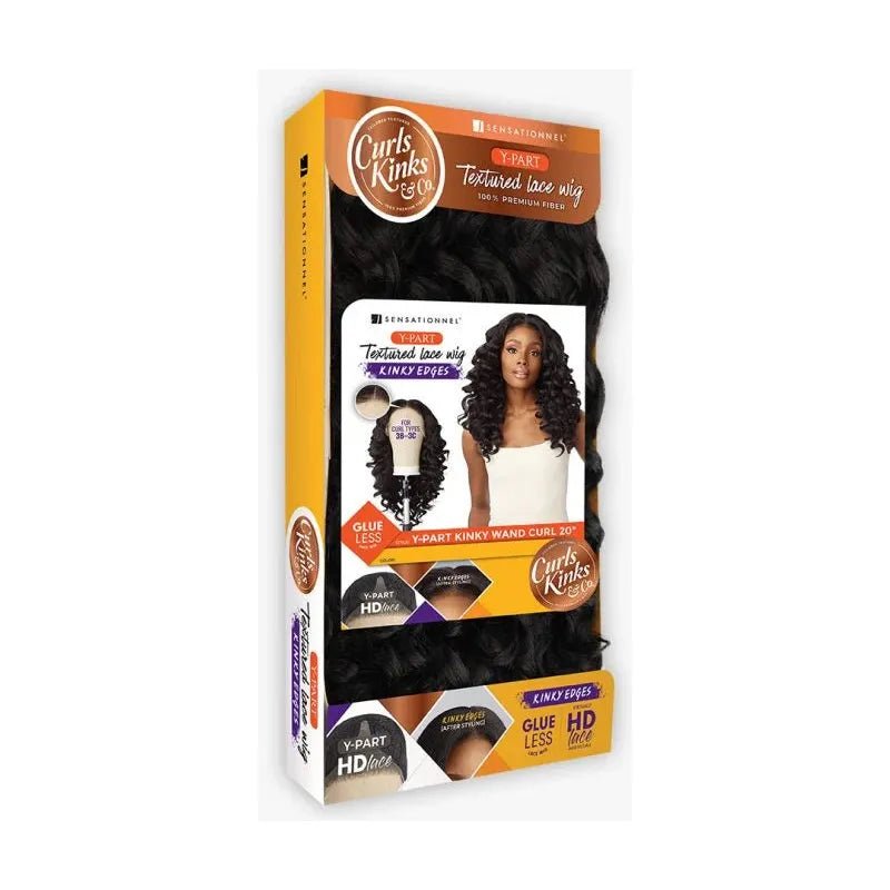 Sensationnel Curls Kinks & Co Kinky Edges Y Part HD Lace Wig - Kinky Wand Curl 20" - Beauty Exchange Beauty Supply