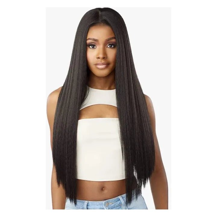 Sensationnel Curls Kinks & Co Kinky Edges Y - Part Synthetic HD Lace Front Wig - Kinky Silk Pressed 26" - Beauty Exchange Beauty Supply