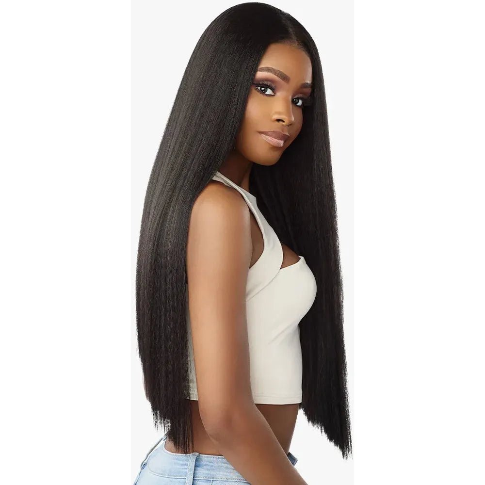 Sensationnel Curls Kinks & Co Kinky Edges Y - Part Synthetic HD Lace Front Wig - Kinky Silk Pressed 26" - Beauty Exchange Beauty Supply