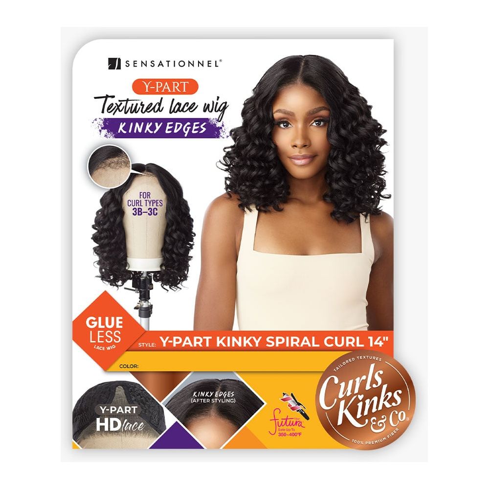 Sensationnel Kinky Edge Y - Part HD Lace Wig - Kinky Spiral Curl 14" - Beauty Exchange Beauty Supply