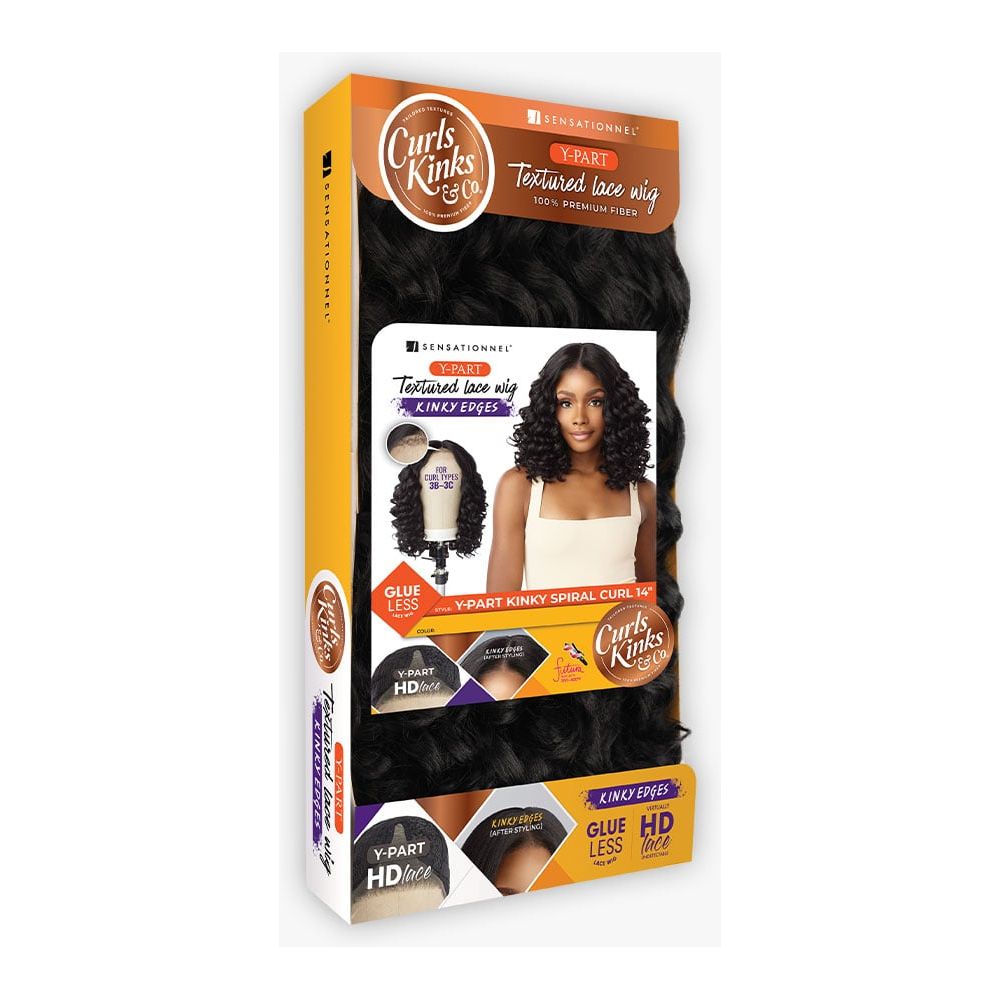 Sensationnel Kinky Edge Y - Part HD Lace Wig - Kinky Spiral Curl 14" - Beauty Exchange Beauty Supply