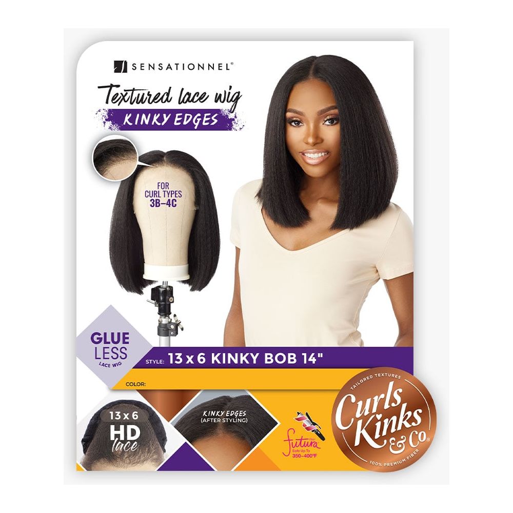 Sensationnel Kinky Edges 13x6 Synthetic HD Lace Front Wig - Kinky Bob 14" - Beauty Exchange Beauty Supply