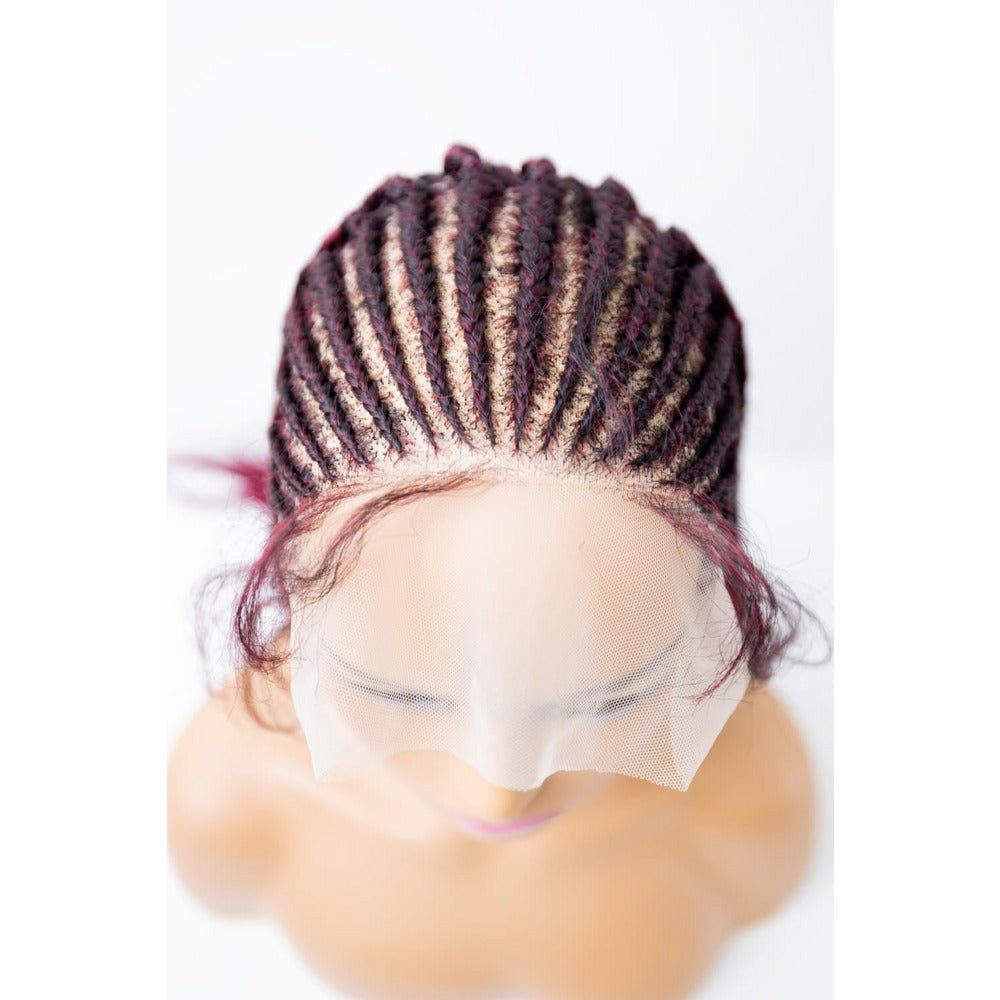 Cornrow Fulani Feedin Braided Box Braids Lace Front Wig Braid wigs Col –  Braidslacewigs