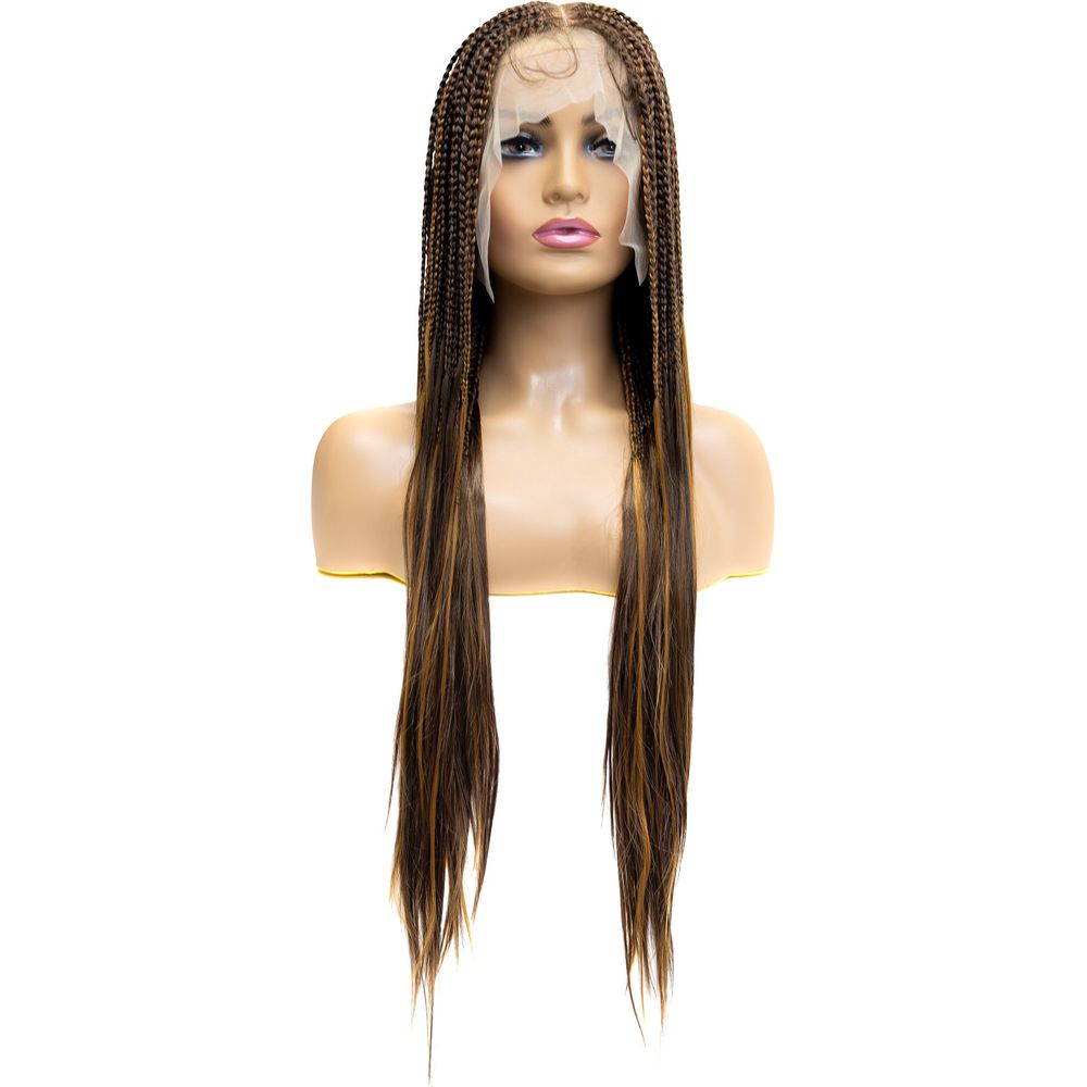 B & B Knotless Synthetic Braided Full Lace Wig - Micro Boho Silky Straight 30" - Beauty Exchange Beauty Supply