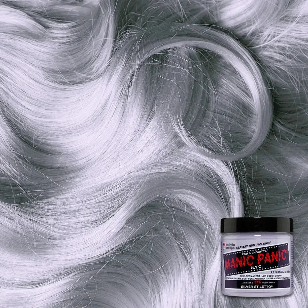 Manic Panic Creamtone Semi Permanent Hair Dye - Silver Stiletto 4oz - Beauty Exchange Beauty Supply