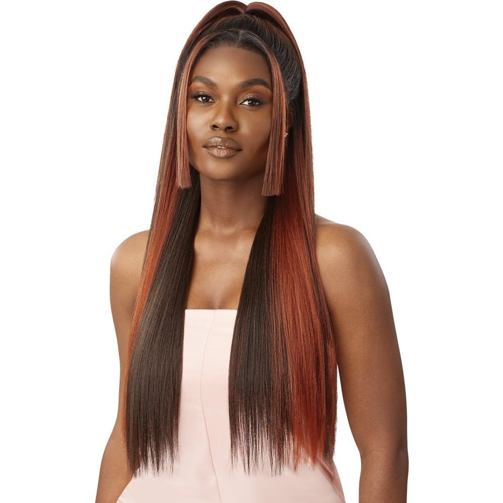 Outre Airtied 100% Fully Hand-Tied Human Hair Blend HD Lace Wig - Sleek Yaki 28" - Beauty Exchange Beauty Supply