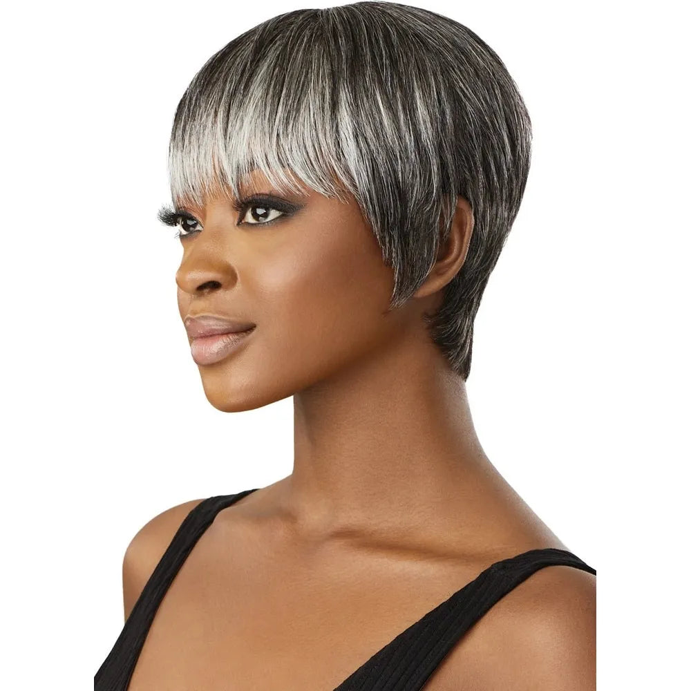 Outre Fab & Fly Cull Cap Wig Gray Glamour Human Hair Full Wig - Zaida - Beauty Exchange Beauty Supply