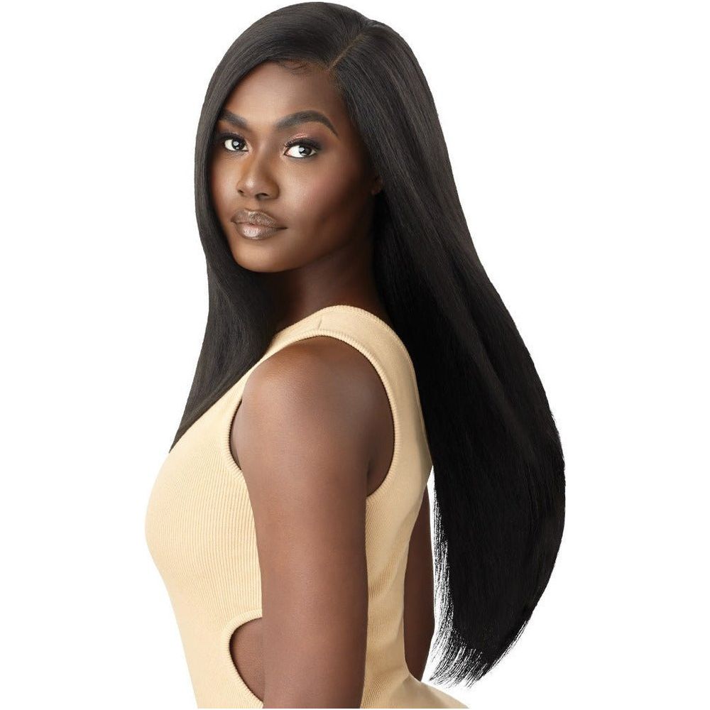 NEW Fitted Glueless 360 HD Lace Wig Yaki Straight With Invisible Band  [HLW03]