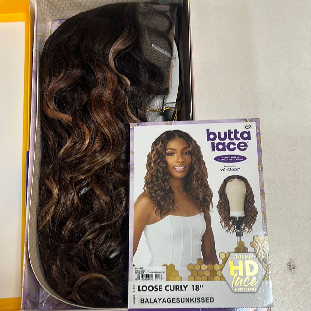 Sensationnel Butta Lace Human Hair Blend HD Lace Front Wig - Loose Curly 18" - Beauty Exchange Beauty Supply