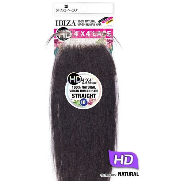 Shake N Go Glossy 100% Virgin Remy Hair HD 4x4 Lace Closure - 4x4 STRAIGHT  12 